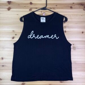 Dirtee Laundry Tank Top Womens Medium Black Dreamer Sleeveless T-Shirt